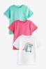 Weiß/pink - Skating Rainbow T-Shirts im 3er Pack (3-16yrs)