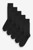 Black Logo 5 Pack Black Embroidered Lasting Fresh Socks, 5 Pack