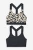 Green/Grey Next Active Sports Low Impact Crop Tops 2 Pack