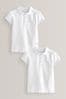 White 2 Pack Cotton Stretch Pretty Collar Jersey Tops (3-16yrs)