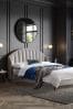Opulent Velvet Light Grey Stella Upholstered Bed Frame, Regular