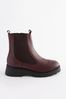 Burgundy Red Regular/Wide Fit Forever Comfort® Leather Chunky Sole Chelsea Boots, Regular/Wide Fit