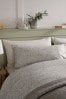 Grey/Stone Woodland Jacquard Duvet Cover and Pillowcase Set