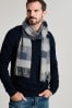 Joules Tytherton Blue Check Wool Scarf