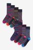 Leuchtende Geostreifen - Socken im 8er-Pack, gemustert