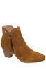 Ravel Brown Suede Leather Block Heel Ankle Boots