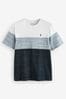 Marineblau - Reguläre Passform - Block T-Shirt, Regular Fit