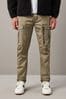 Stone Slim Fit Zip Detail Stretch Cargo Trousers, Slim Fit