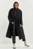 Black Relaxed Fit Overcoat, Regular