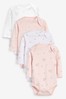 Pink 4 Pack Bunny Long Sleeve Bodysuits (0mths-3yrs)