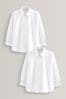 White 2 Pack Long Sleeve Formal School Shirts (3-18yrs), Regular Fit