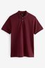 Red Burgundy Slim Fit Short Sleeve Pique Polo Shirt, Slim Fit