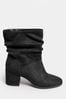 Yours Curve Black Wide Fit Slouch Ankle Micro Boots, Wide Fit