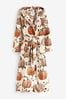 Ecru Cream Animal Pumpkin Dressing Gown