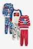 Red/White Transport Snuggle Pyjamas 3 Pack (9mths-12yrs)