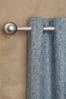 Brushed Silver Ball Finial Extendable Curtain 35mm Pole Kit, 35mm