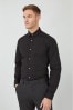 Black Regular Fit Cotton Single Cuff Shirt, Regular Fit