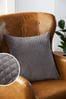 Charcoal Grey Velvet Quilted Hamilton Cushion, 50 x 50cm