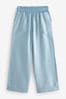 Blue Cheesecloth Wide Leg Trousers