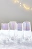 Iridescent Paris Lustre Effect, Set of 4 Flute Glasses