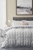 Charcoal Grey All Over Pleated Duvet Cover And Pillowcase Set