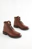 Tan Brown Leather Warm Lined Boots