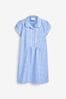 Blue Button Front Lace Gingham School Dress (3-14yrs)