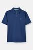 Joules Woody Blue Cotton Polo White Shirt, Regular Fit