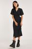 Simply Be Black Textured Wrap Midi Dress
