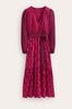 Boden Pink Jersey Midi Wrap Dress