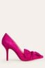 Boden Pink Suede Bow Heeled Courts