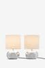 Chrome Pebble Twin Pack Table Lamp