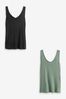 Black/Khaki Green Slouch Vests 2 Pack