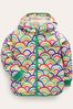 Boden Cream Rainbow Printed Sherpa Lined Anorak Jacket