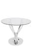 Chrome Tulip Glass Dining Table