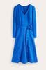 Boden Blue Bella Ponte V-Neck Midi Dress
