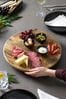 Natural Set of 3 Mango Wood Nibble and Dip Bowls, Medium Serve Board