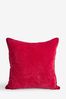 Red 45 x 45cm Soft Velour Cushion, 45 x 45cm