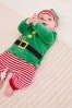 Green Christmas Velour Baby Sleepsuit (0mths-2yrs)