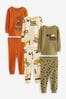 Khaki Green/ Orange Transport Snuggle Pyjamas 3 Pack (9mths-8yrs)