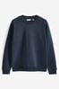 Marineblau - Reguläre Passform - Jersey-Sweatshirt mit hohem Baumwollanteil und Rundhalsausschnitt, Regular Fit