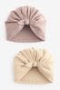 Pink 2 Pack Baby Turbans (0mths-2yrs)