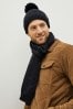 Navy Blue Soft Touch Scarf and Bobble Hat Set