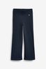 Navy Blue Cotton Rich Jersey Stretch Pull-On Boot Cut Trousers (3-16yrs)