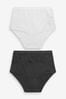 Schwarz/weiß - Figurformender Slip aus Baumwolle mit hohem Bund, 2er-Pack