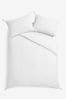 White Plissé Textured with Corner Ties Duvet Cover and Pillowcase Set