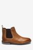 Tan Brown Standard Fit (F) Leather Chelsea Boots, Standard Fit (F)
