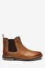 Tan Brown Standard Fit (F) Leather Chelsea Boots