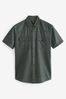 Grey Twin Pocket Textured Short Sleeve Shirt