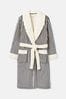 Joules Matilda Navy & White Fleece Lined Striped Dressing Gown